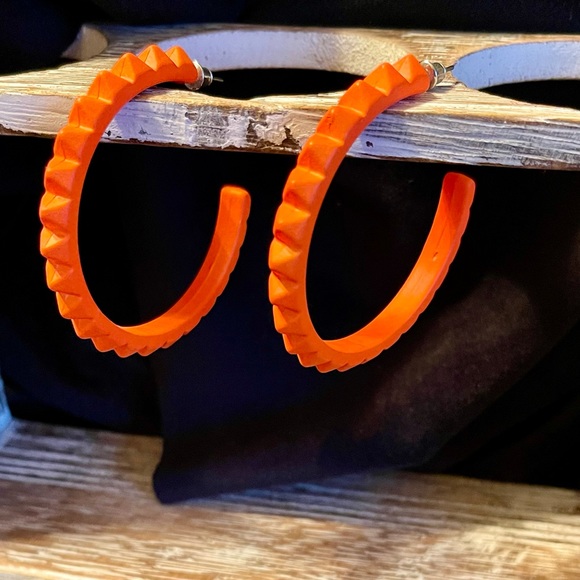 Jewelry - Big Orange hoop earrings